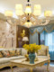All-Copper Duplex Villa Large Chandelier, Living Room Lamp, European-Style Duplex, Jade Stone Self-Built House, High-Ceiling New Chinese-Style Lighting Fixtures
