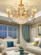 All-Copper Crystal Chandelier European-Style Living Room Lamp Light Luxury French Natural Jade Duplex Floor Dining Room Bedroom Zhongshan Lamps
