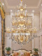 Villa Living Room All-Copper Crystal Chandelier European-Style Duplex Hollow Chandelier French Light Luxury Dining Room Bedroom Lighting Fixtures
