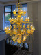 European style villa duplex building large chandelier living room crystal chandelier natural jade building hollow self-built house lamps