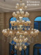 European-Style Villa Mezzanine Chandelier, Duplex Chandelier, Living Room Hollow Luxury and Grand Staircase Crystal Lighting Fixtures