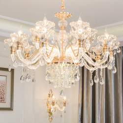 European-Style Light Luxury Crystal Chandelier for Living Room, Elegant Post-Modern Minimalist Crystal Lighting for Dining Room, Bedroom, and Study