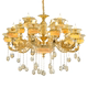 European Duplex Building House Crystal Chandelier Luxury Living Room Main Light Golden Natural Jade Large Chandelier Restaurant Lighting