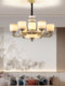 New Chinese-Style Living Room All-Copper Chandelier, Vintage Style Natural Jade Dining Room Bedroom Villa Hollow Duplex Chandelier