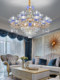 New French-Style Crystal Chandelier for Living Room, Light Luxury Duplex, European-Style Dining Room, Master Bedroom, Luxurious Ceramic Chandelier