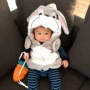 Mùa đông mới chần bé trai và bé gái vest vest Bunny Bugs áo trùm đầu ấm áp áo khoác phim hoạt hình quần áo gile trẻ em