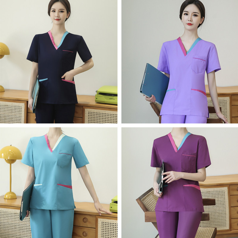 Handwashing Short Sleeves Dental Oral Beauty Salon Doctor Nurse Men and women General brush Handclothes Pets Hospital Work Clothes