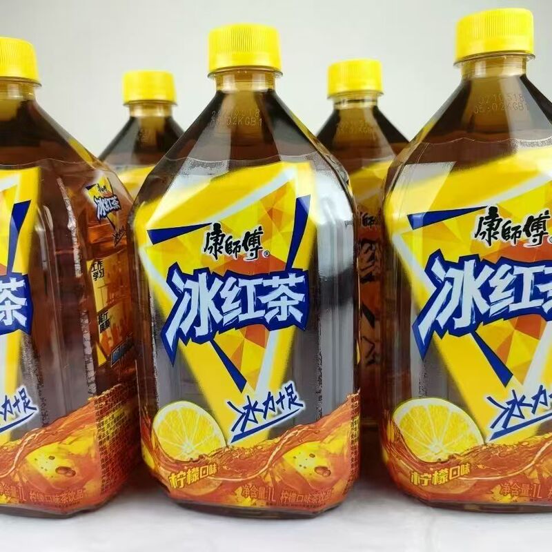 Master Kong Iced Black Tea 1000ml*8 Bottles Lemon Flavored Iced Black Tea Beverage Drink Full Box New and Old Packaging