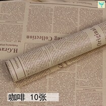English newspaper wrapping paper Valentines Day book paper outer packaging dry bouquet supplies Kraft paper flower shop dining room paper