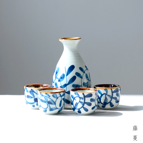 Rượu gốm thủ công vẽ tay, rượu vang vàng, rượu khách sạn, rượu sake, rượu vang, ly rượu, bình - Rượu vang ly uống whisky