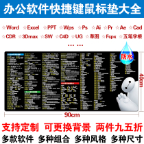 Great God mouse pad excel office office software word shortcut key set ps Super cad long table pad