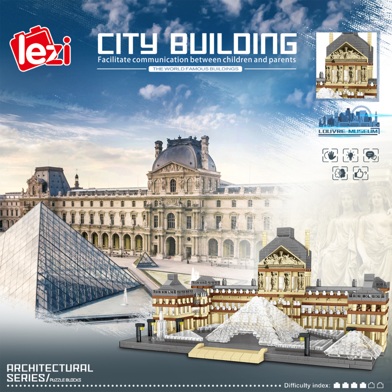 Zhegao Chinese-Style Architectural Model Louvre Puzzle Building Blocks 2024 New Dunhuang Crescent Spring Palace Model
