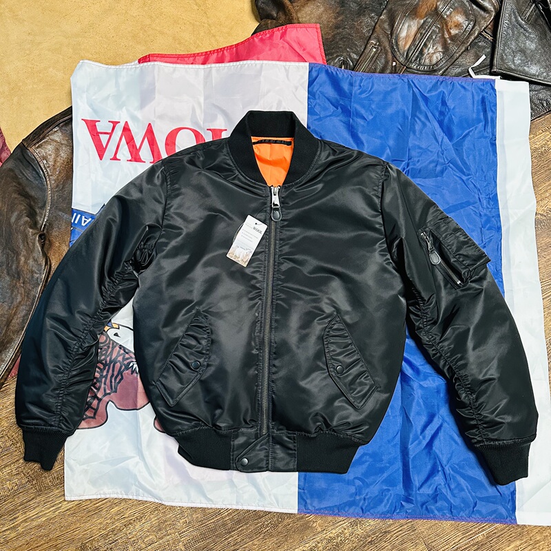 Thickened 300g Wool Felt Ma1 Flight Jacket, 90% Content American Version Loose-Fitting Flight Suit, Unisex Commuter Cotton Jacket