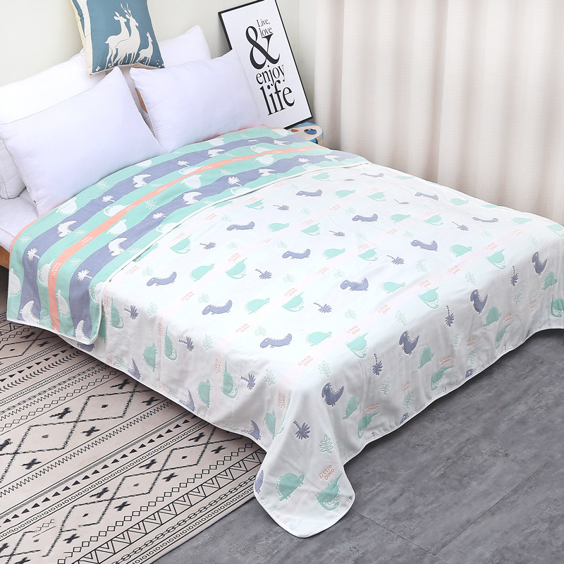Pure cotton 653 two-layer gauze single double towel quilt Air conditioning blanket summer blanket Gauze summer quilt