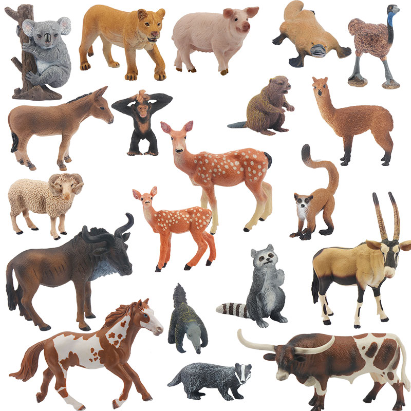 Single emulated animal land model solid tortoise toy rabbit swing piece plum flower callamin pig sheep cattle