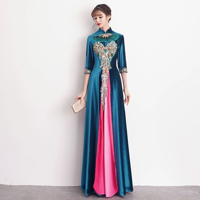 Костюм, длинная юбка, бархатное платье, по фигуре