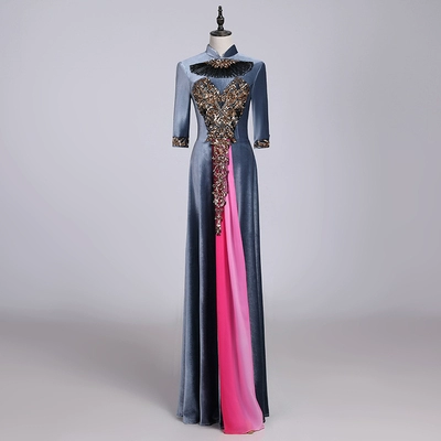 Костюм, длинная юбка, бархатное платье, по фигуре