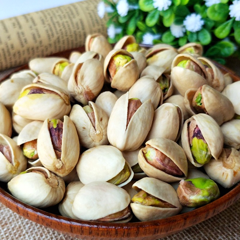 New goods, large grains, original color pistachios, 500g bags, natural flavor, salt-baked, unbleached snacks, nuts, specialties