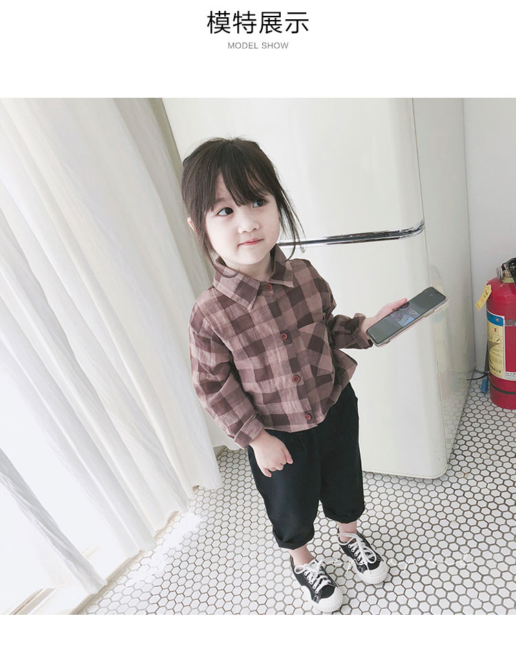 Quần áo trẻ em YEPAPRIL 2019 xuân hè mới cho bé gái cotton cotton kẻ sọc sơ mi dài mẫu giáo - Áo sơ mi thời trang bé trai