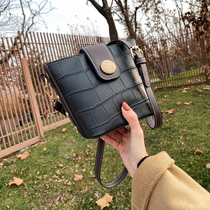 Fashion light luxury bag womens bag 2022 new trendy texture high-end niche design ins messenger bucket bag women