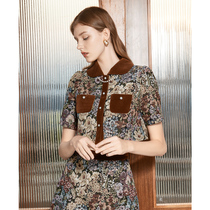 CAROLINE Carolines 2022 autumn and winter new retro embroidered jacquard small fragrant short jacket ECRCCD68