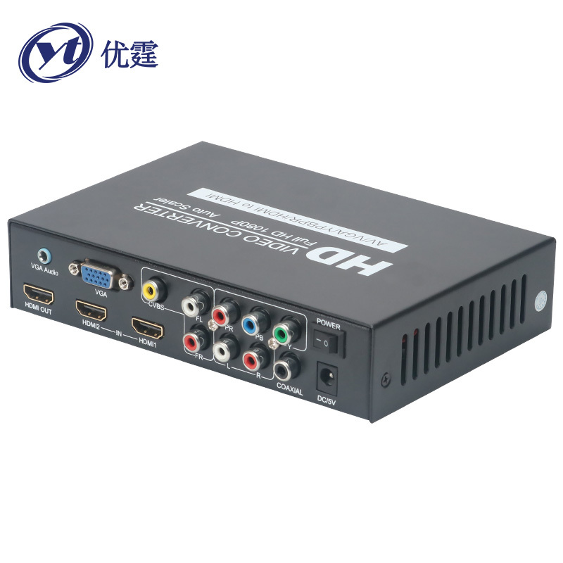 Youting Cvbs/Hdmi/Ypbpr/Vga Color Difference to HDMI High-Definition Video Converter Multi-Line Switcher
