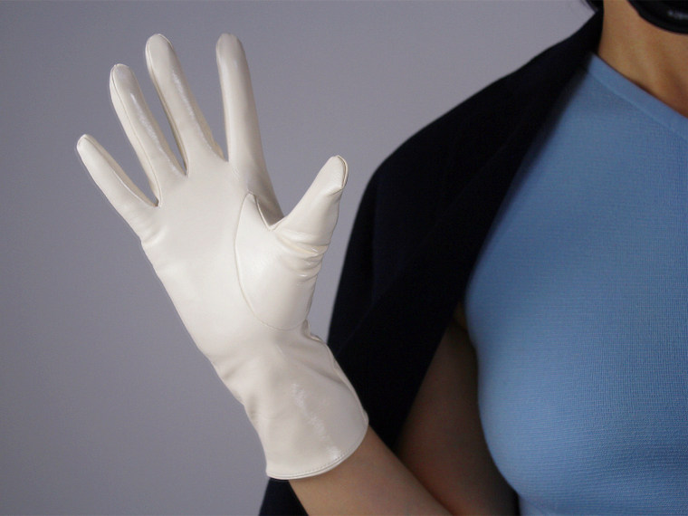Tech Gloves Faux Patent Leather Wrist Long Short Coffee Black White Touchscreen 28cm LLDLLNT