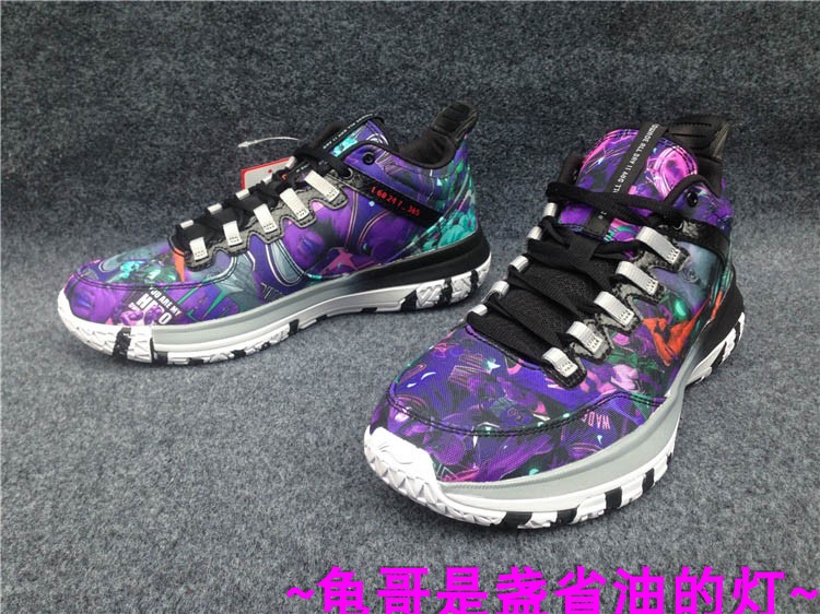 Li Ning Wades Way All Day 2 Generation Minh họa Giày bóng rổ chống sốc bằng vải denim ABPM013-2-5-7 giày bóng rổ nike