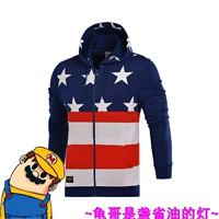 Li Ning Wade Way American Dream Team Stars and Stripes Color Zipper Zipper Jacket Áo len AWDM049-3 - Thể thao lông cừu / jumper áo nỉ adidas nam