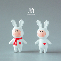 (wish) Zakka Japanese garden resin flowerpot gardening mini decoration Anthony not two rabbit ornaments
