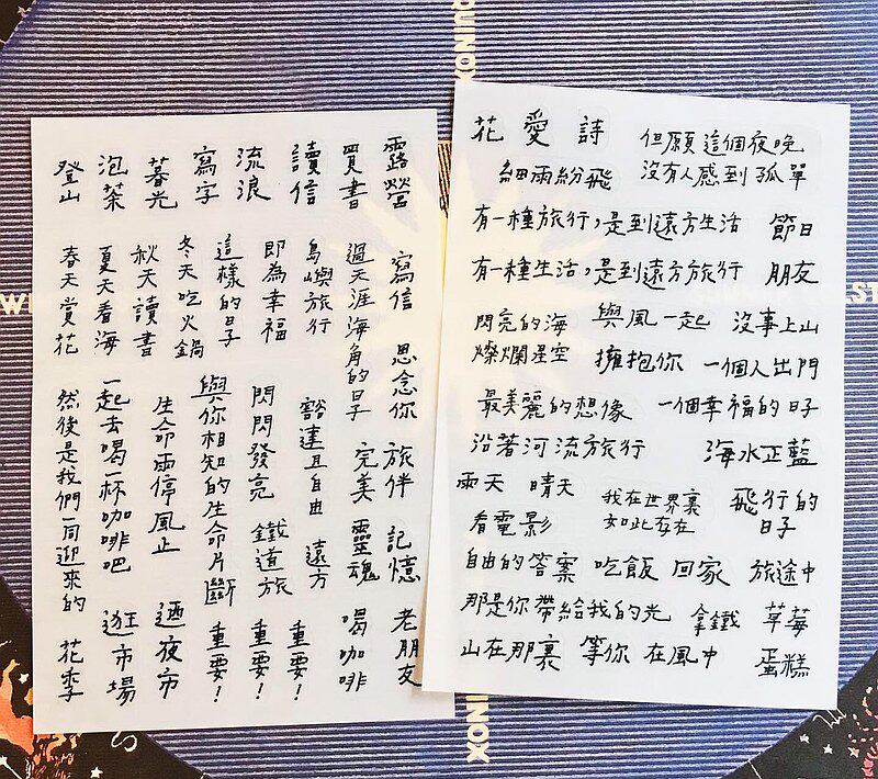 現貨 臺灣原創女子亥春夏秋冬文字轉印貼紙