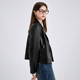 Qiushui Yiren Retro Motorcycle Leather Jacket Women 2024 Spring New Short Leather Jacket Black Jacket ເປັນທີ່ນິຍົມໃນປີນີ້