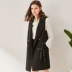 Qiu Shui Yiren 2018 mùa thu mới của phụ nữ rắn phù hợp với màu sắc cổ áo dài straight jacket coat vest áo khoác vest nữ Áo vest