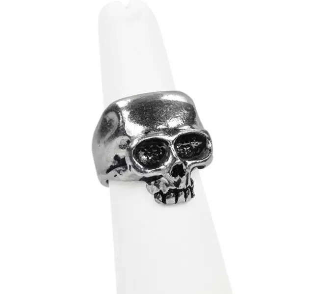 Alchemy Gothic R6 Смертельное кольцо с черепом, готическое панк-рок кольцо, тёмное кольцо