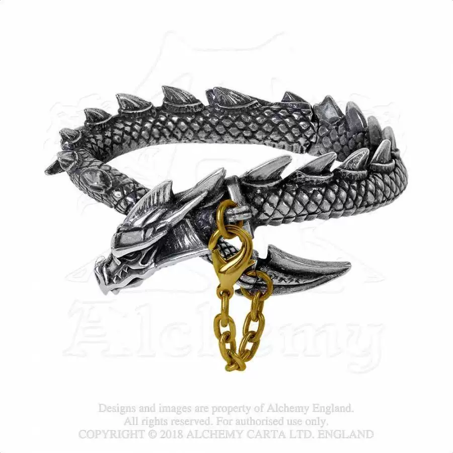 АЛХИМИЧЕСКОЕ Готическое A124 Dragon's Lure Dragon's Lure Готический драконовый браслет на цепочке