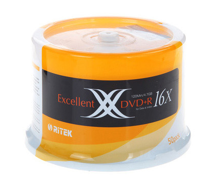 Rhenium Ritek new X series DVD R 16X blank burning disc 50-piece barrel