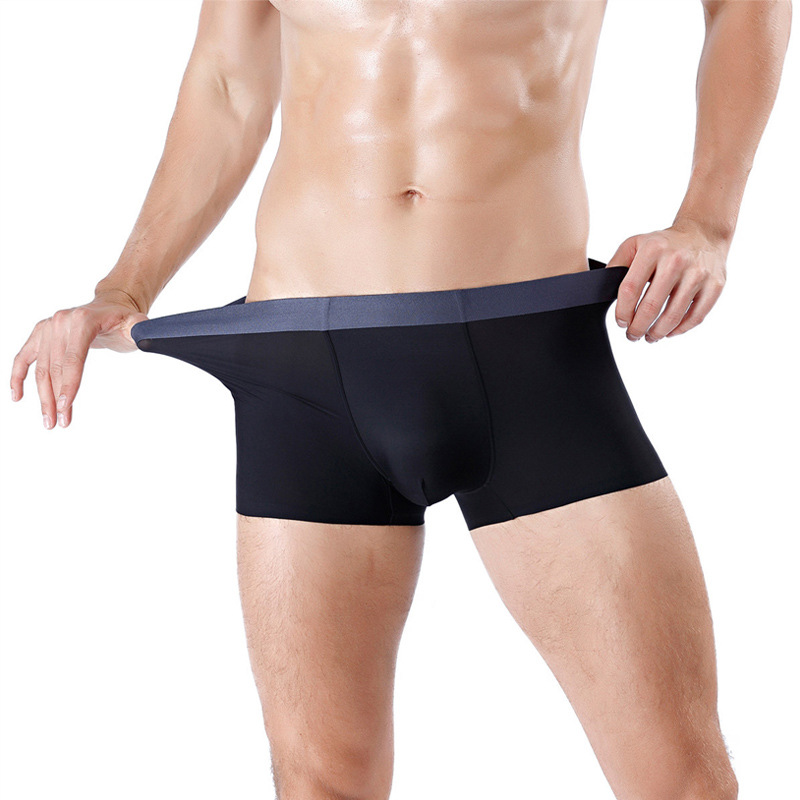 Một mảnh của mens quần lót undesample Mordale giữa eo rắn màu quần short nhỏ gọn thở thoải mái quần nylon phẳng.