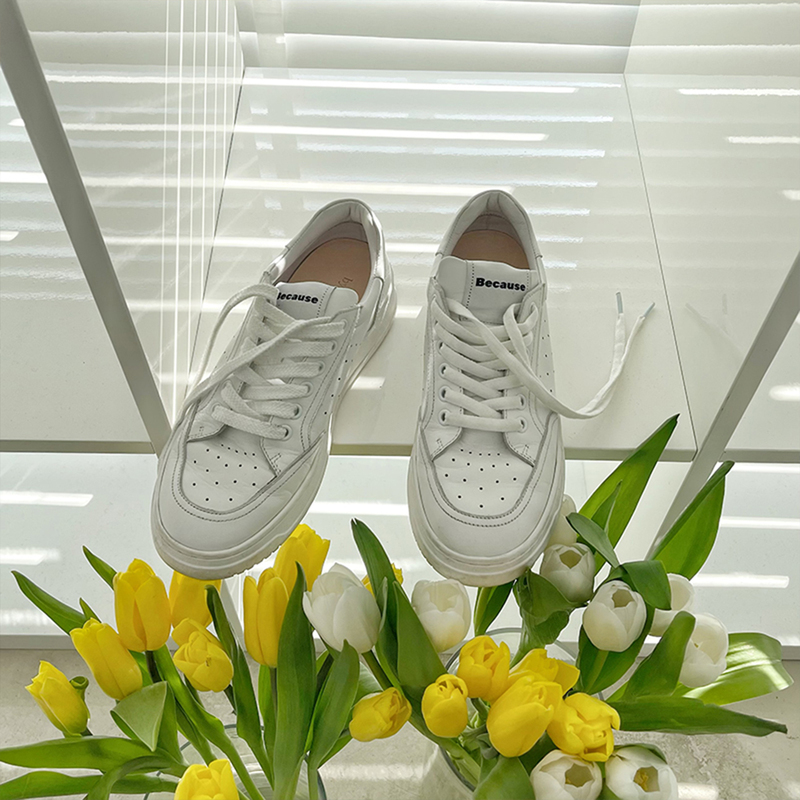 Handmade Shoes by Chendan Chen Dan Women's Shoes@Retro White Shoes New Style Sneakers Genuine Leather Casual Shoes