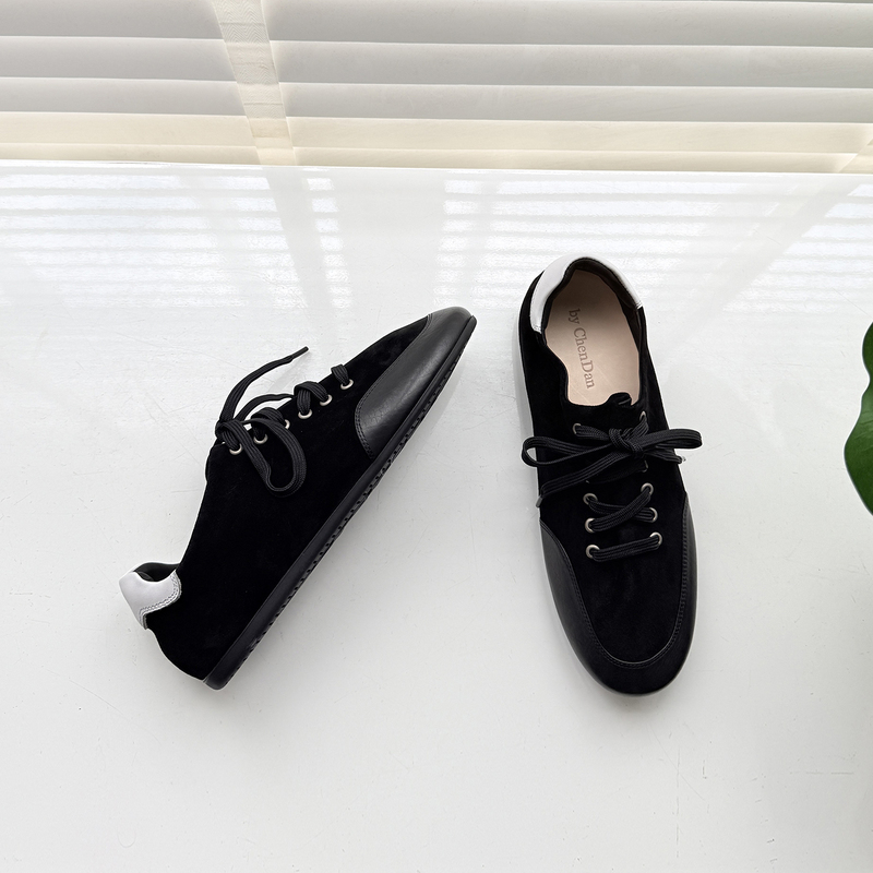 [August 21] Ballet Black Lace-Up Soft Shoes, Casual Shoes, Handmade Shoes, Chendan Women's Shoes