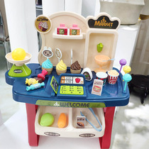 Childrens ice cream convenience store toy boat can be inserted candy lollipop Mini candy shop Supermarket toy set