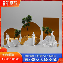 New Chinese wine cabinet creative photo decoration model room Zen figure decoration Net red clothing store decoration
