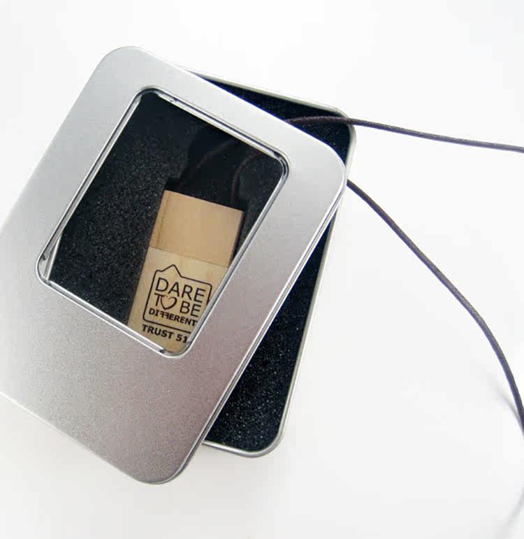 本竹木质U盘(带绳) 展会礼品 商务礼品定制 _【