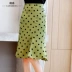 Thời trang thiết kế váy cảm giác nữ thích hợp đuôi cá gợi cảm phong cách phương Tây hoang dã váy kẻ ô chữ a Hàn Quốc váy chấm bi dài giữa - Váy Váy