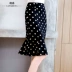 Thời trang thiết kế váy cảm giác nữ thích hợp đuôi cá gợi cảm phong cách phương Tây hoang dã váy kẻ ô chữ a Hàn Quốc váy chấm bi dài giữa - Váy