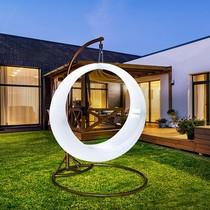 Outdoor luminous swing Internet celebrity moon scenic area multi-person hanging chair outdoor childrens rocking chair courtyard leisure luminous hanging basket