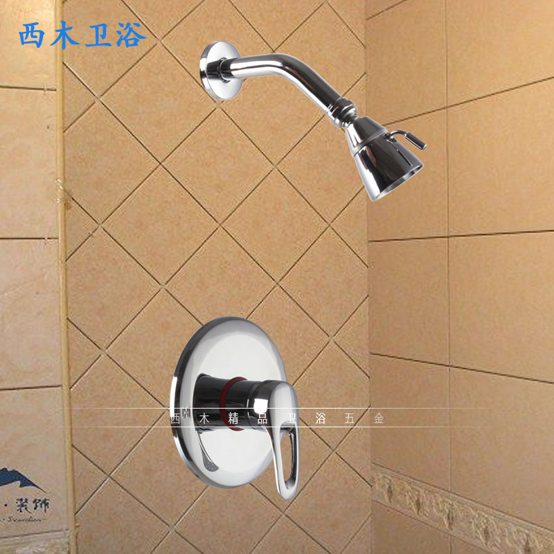 All copper wall-mounted concealed shower faucet shower set bathroom pre-buried split main body cold and hot water mixing