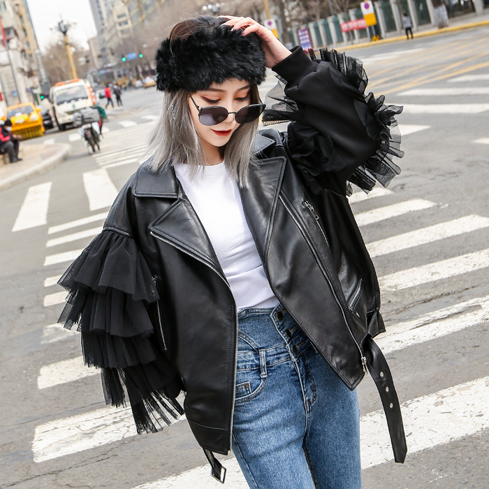 21 years Spring Europe Station Short Leather Leather Clothing European Goods Locomotive Women Cool Handsome Fashion Trends Jacket