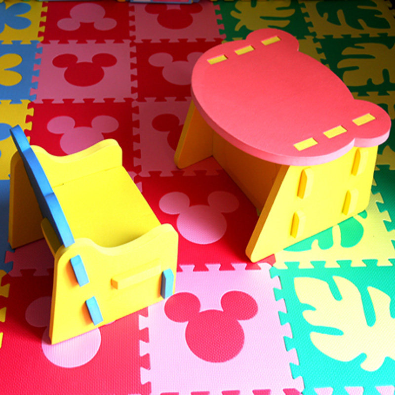 Mingde small tables and chairs Kindergarten children's baby splicing plastic small tables and chairs set No odor environmental protection anti-pressure