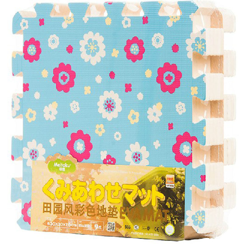 Minde crawling mat with wooden lawn pattern patch patch patch of pad size of each other spelling edge