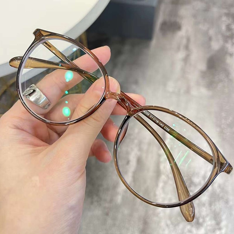Brown Glasses with Prescription of 125 Degrees for Women, 175 Degrees for Men, Yoga Glasses, Trendy Round Style, Student Tr90 Ultra-Light 200 Brown Glasses with Prescription of 125 Degrees for Women, 175 Degrees for Men, Yoga Glasses, Trendy Round Style, Student Tr90 Ultra-Light 200